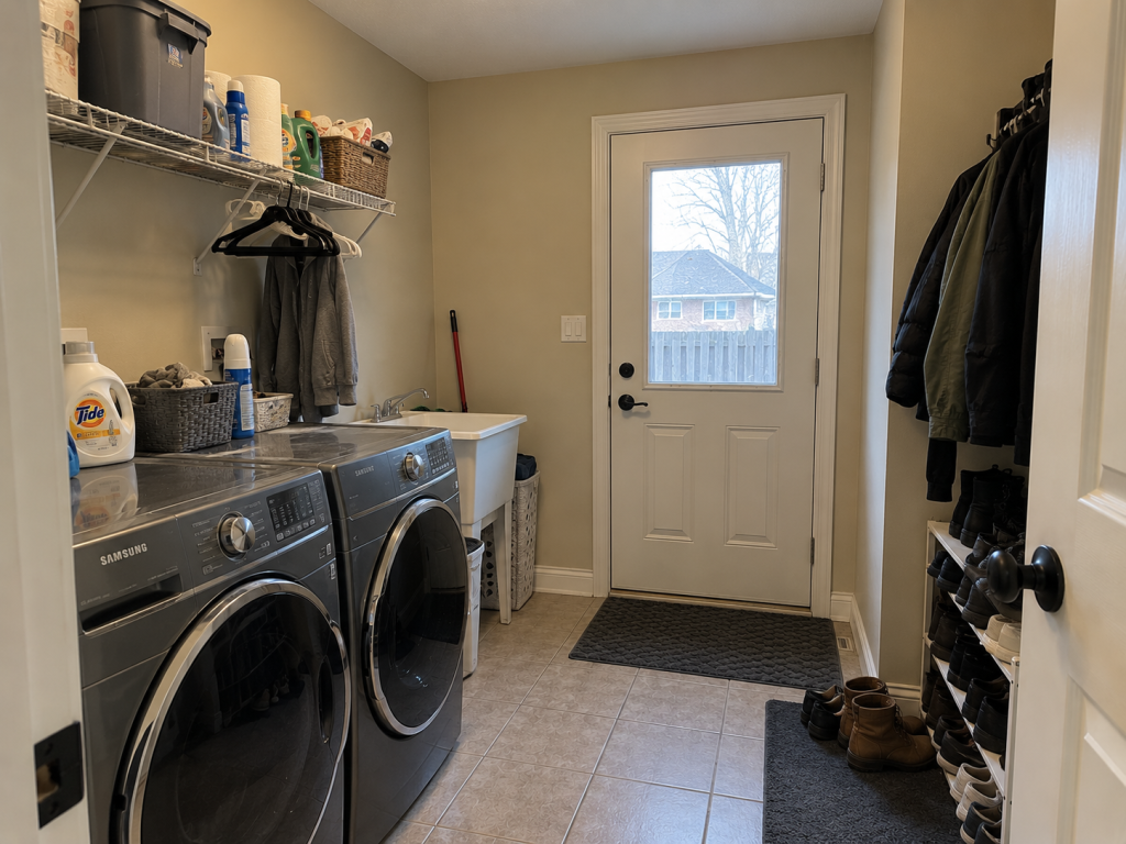 After ROSELAND, BURLINGTON Custom Laundry & Mudroom Cabinetry —